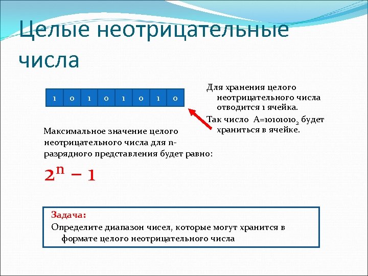 Какие числа целые неотрицательные