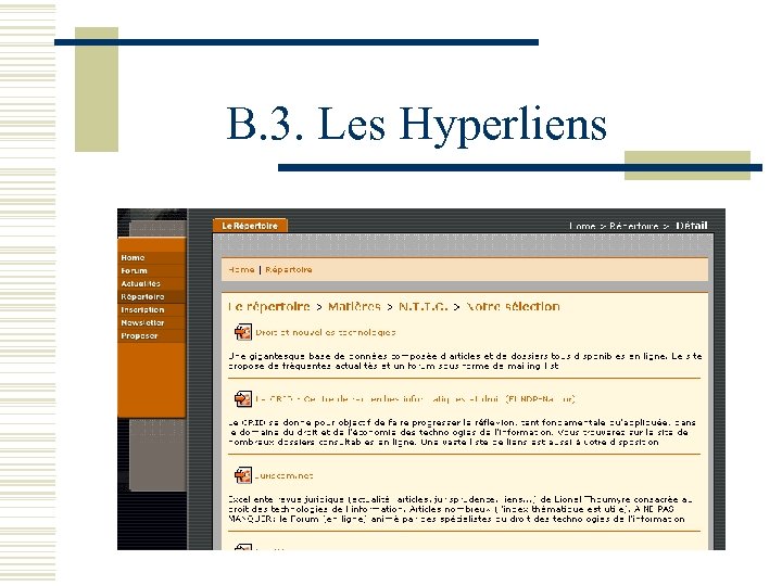 B. 3. Les Hyperliens 
