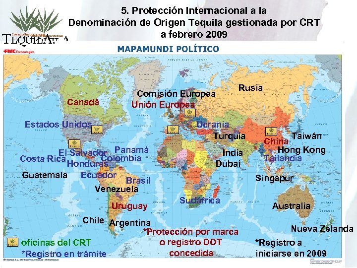 5. Protección Internacional a la Denominación de Origen Tequila gestionada por CRT a febrero