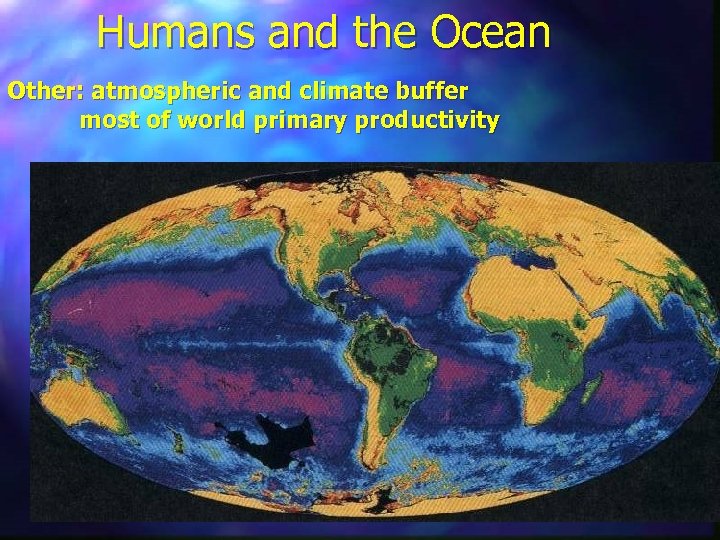 Humans and the Ocean Other: atmospheric and climate buffer most of world primary productivity