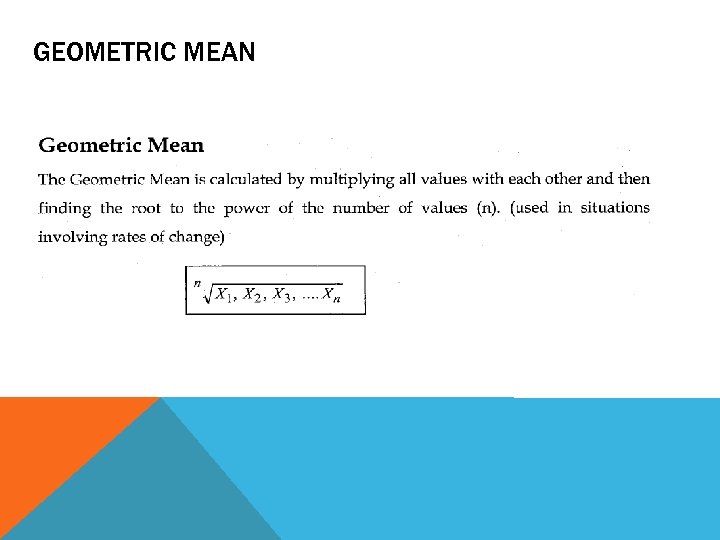 GEOMETRIC MEAN 