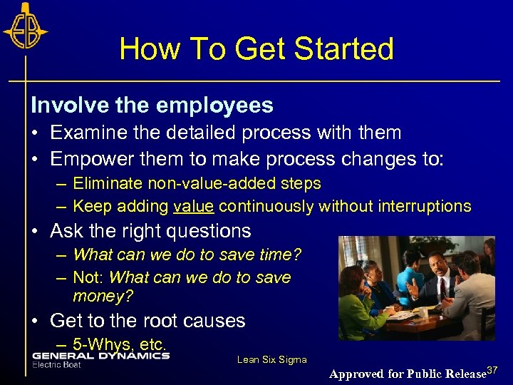 How To Get Started Involve the employees • Examine the detailed process with them