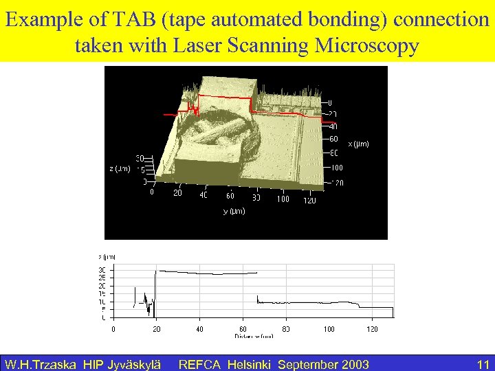 Example of TAB (tape automated bonding) connection taken with Laser Scanning Microscopy W. H.