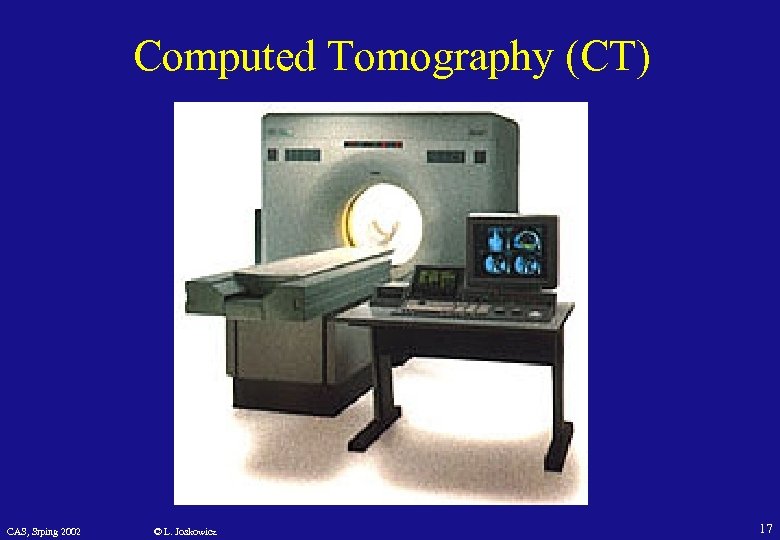 Computed Tomography (CT) CAS, Srping 2002 © L. Joskowicz 17 