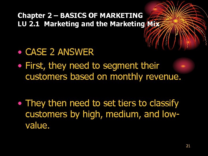 Chapter 2 – BASICS OF MARKETING LU 2. 1 Marketing and the Marketing Mix