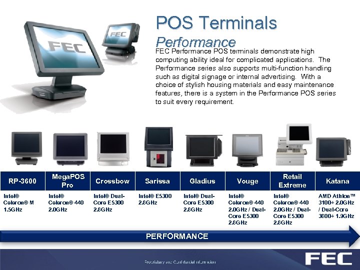 POS Terminals Performance FEC Performance POS terminals demonstrate high computing ability ideal for complicated