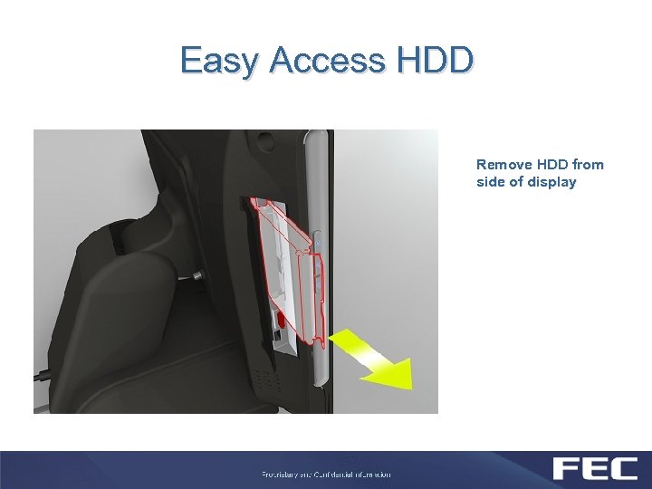 Easy Access HDD Remove HDD from side of display 