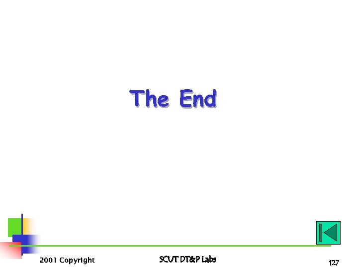 The End 2001 Copyright SCUT DT&P Labs 127 