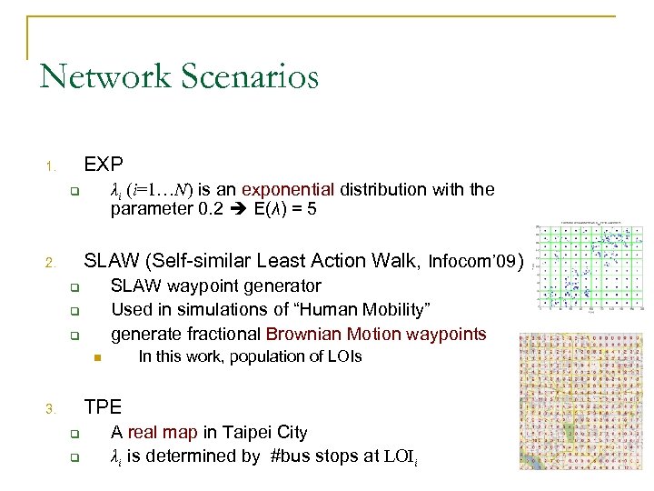 Network Scenarios EXP 1. λi (i=1…N) is an exponential distribution with the parameter 0.