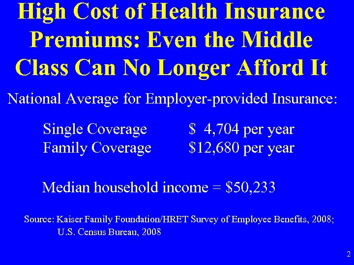 High Cost of Health Insurance Premiums: Even the Middle Class Can No Longer Afford