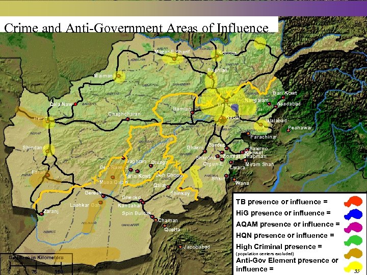 Crime and Anti-Government Areas of Influence BADAKHSHAN BALKH KONDUZ Mazar-E Sharif Konduz JOWZJAN TAKHAR