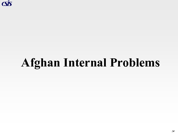 Afghan Internal Problems 54 