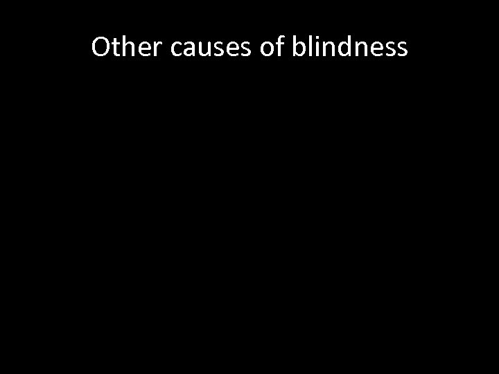 Other causes of blindness 