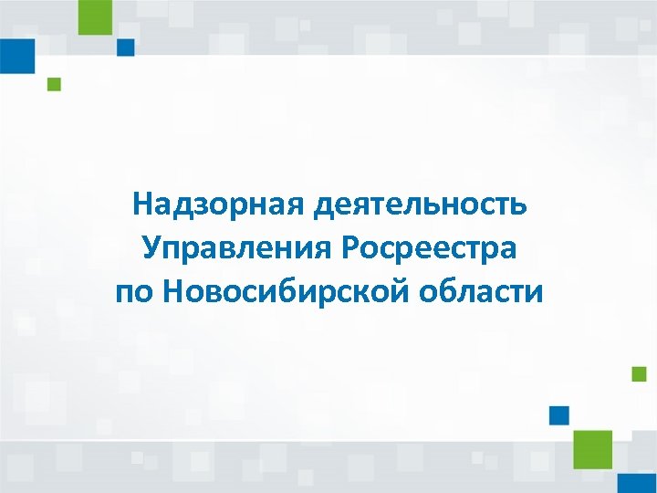 Надзорная деятельность Управления Росреестра по Новосибирской области 