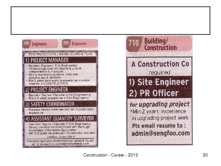 Construction - Career - 2013 20 