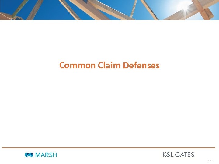 Common Claim Defenses 112 