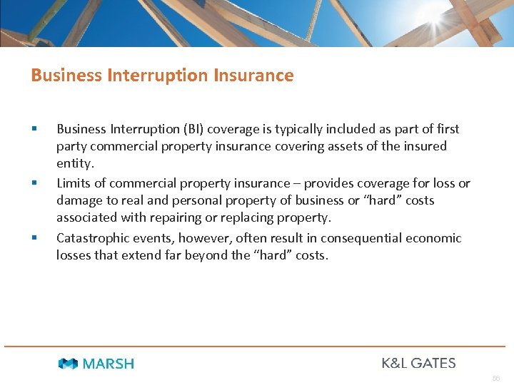 Business Interruption Insurance § § § Business Interruption (BI) coverage is typically included as
