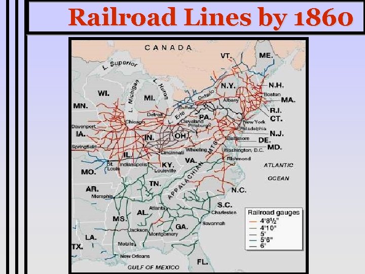 Railroad Lines by 1860 