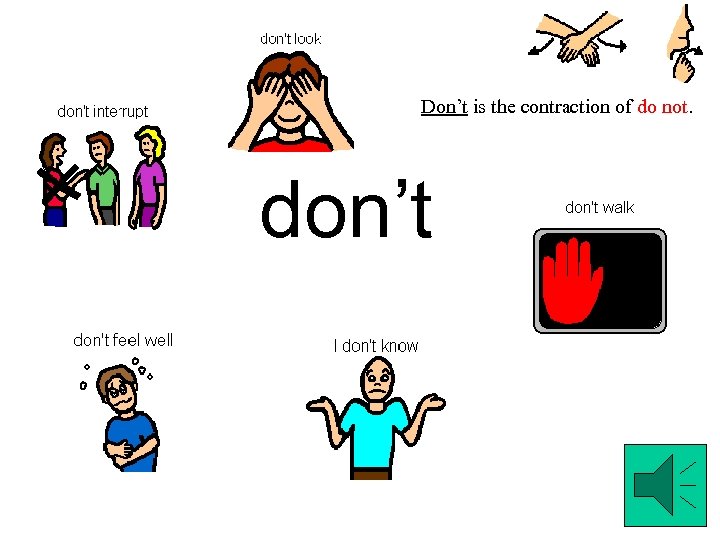 Don’t is the contraction of do not. don’t 