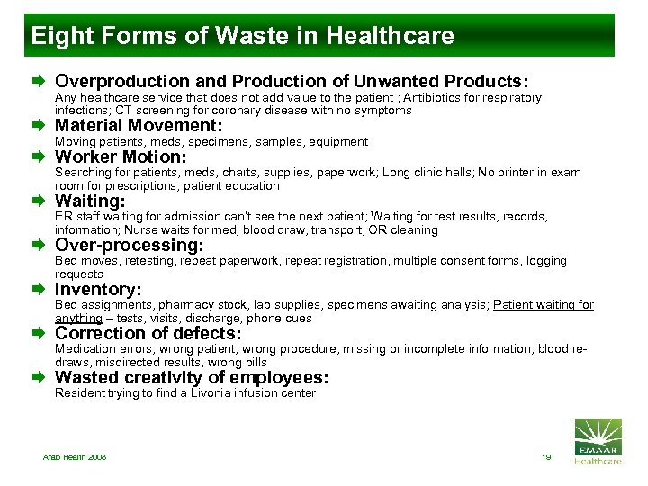 Eight Forms of Waste in Healthcare Æ Overproduction and Production of Unwanted Products: Any