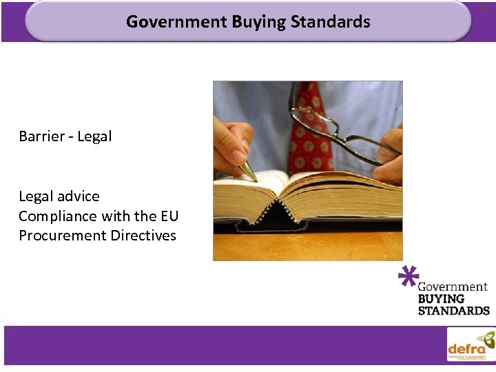 Government Buying Standards M 1 Barrier - Legal advice Compliance with the EU Procurement