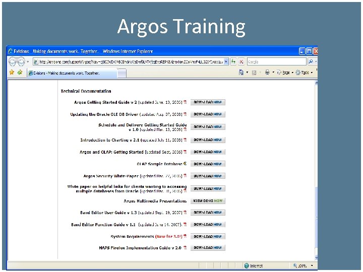 Argos Training 