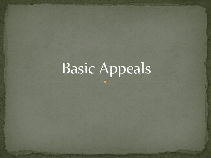 Basic Appeals 