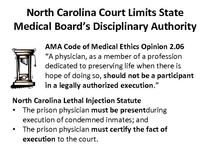 North Carolina Court Limits State Medical Board’s Disciplinary Authority AMA Code of Medical Ethics