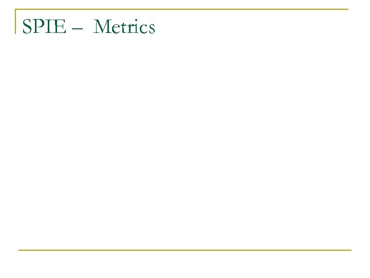 SPIE – Metrics 