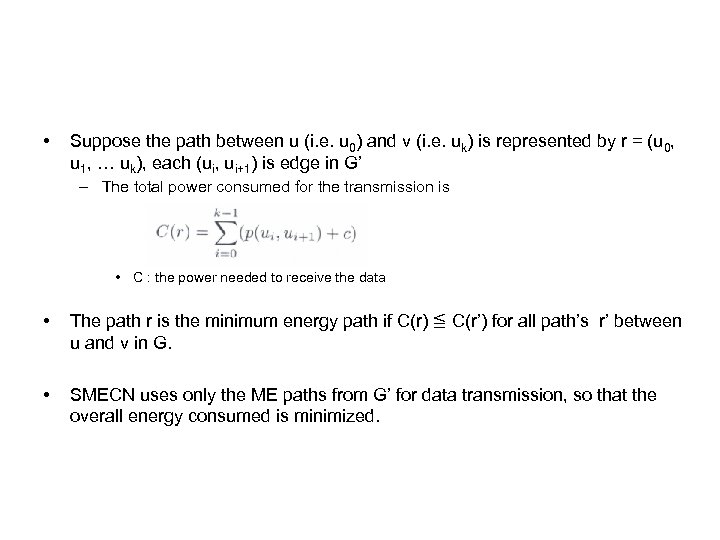  • Suppose the path between u (i. e. u 0) and v (i.