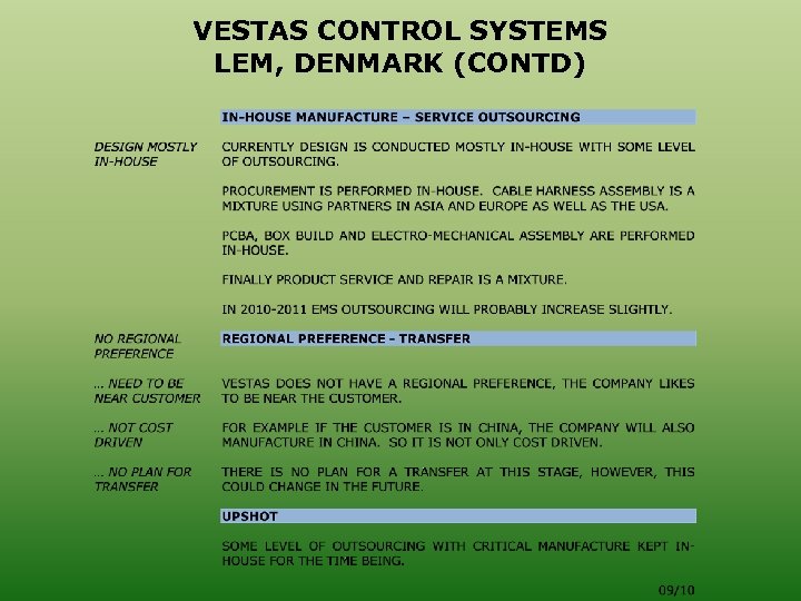 VESTAS CONTROL SYSTEMS LEM, DENMARK (CONTD) 