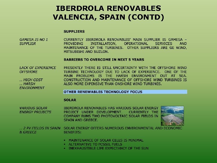 IBERDROLA RENOVABLES VALENCIA, SPAIN (CONTD) 