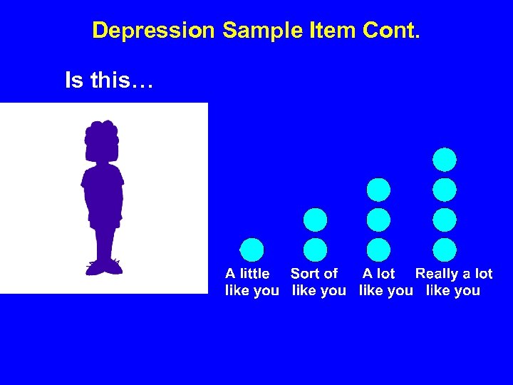 Depression Sample Item Cont. Is this… 