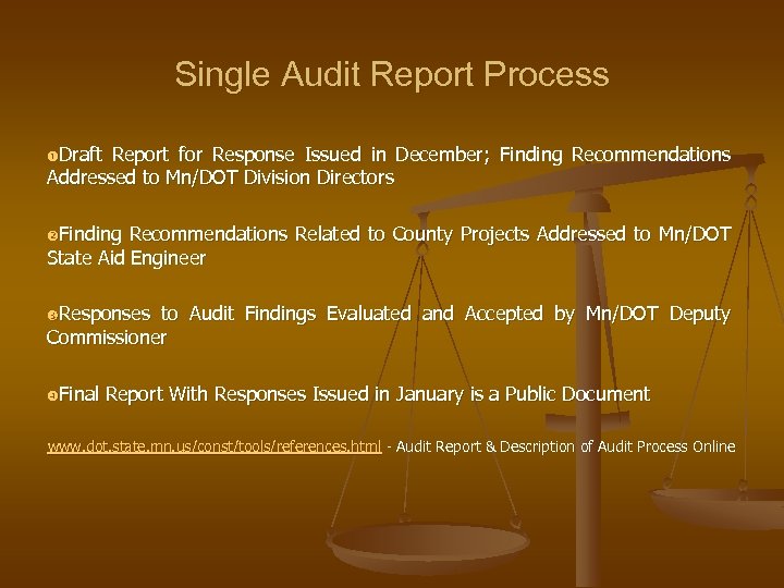 Single Audit Report Process Draft Report for Response Issued in December; Finding Recommendations Addressed