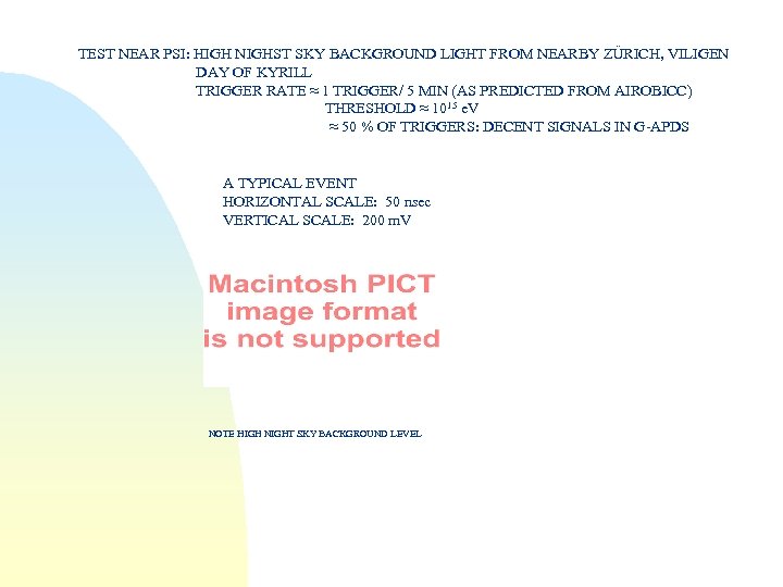 TEST NEAR PSI: HIGH NIGHST SKY BACKGROUND LIGHT FROM NEARBY ZÜRICH, VILIGEN DAY OF