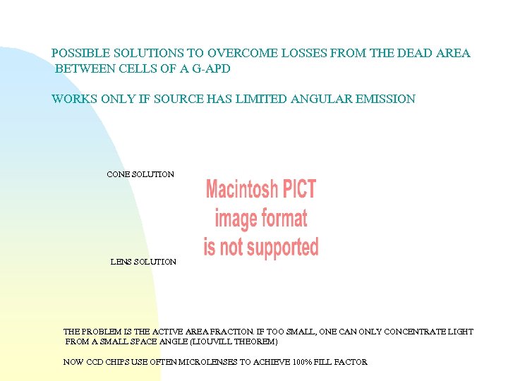 POSSIBLE SOLUTIONS TO OVERCOME LOSSES FROM THE DEAD AREA BETWEEN CELLS OF A G-APD