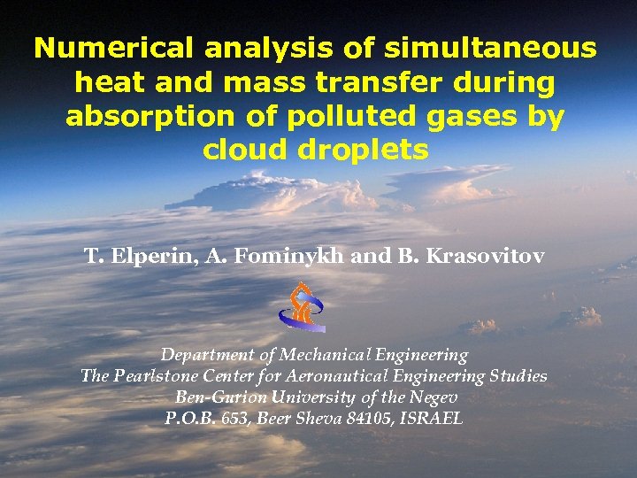 Numerical analysis of simultaneous heat and mass transfer during absorption of polluted gases by