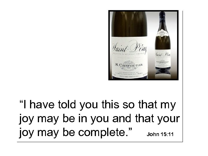 “I have told you this so that my joy may be in you and