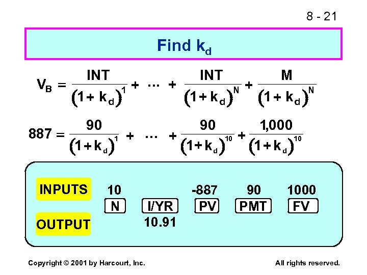 8 - 21 Find kd VB = INT . . . + 1 +