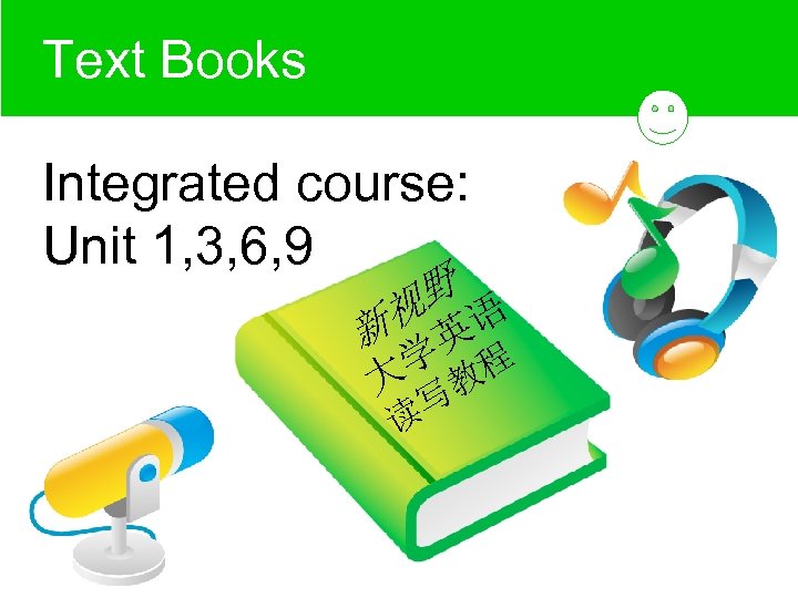 Hi, My College! Text Books Integrated course: Unit 1, 3, 6, 9 野 视