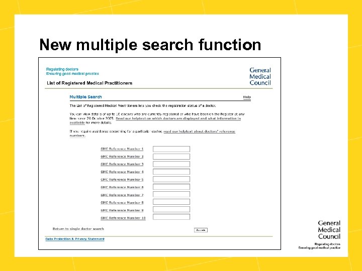 New multiple search function 