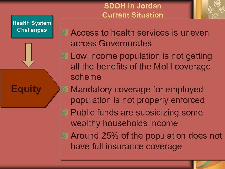 SDOH In Jordan Current Situation Health System Challenges Equity Access to health services is