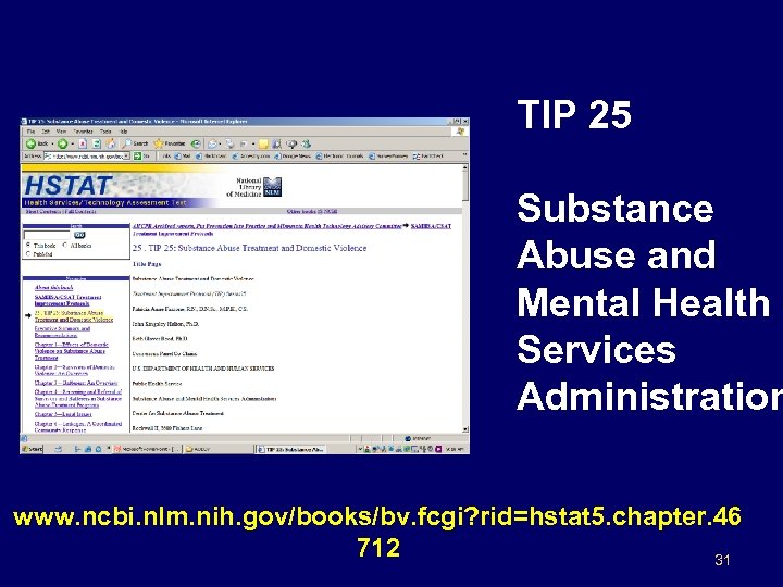 TIP 25 Substance Abuse and Mental Health Services Administration www. ncbi. nlm. nih. gov/books/bv.