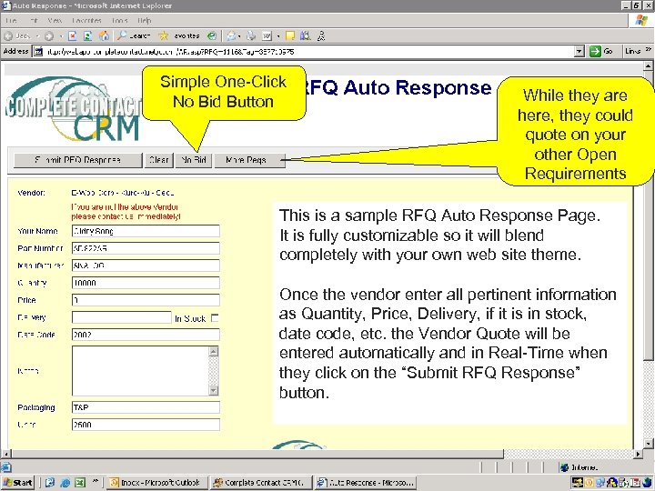 Simple One-Click No Bid Button While they are here, they could quote on your
