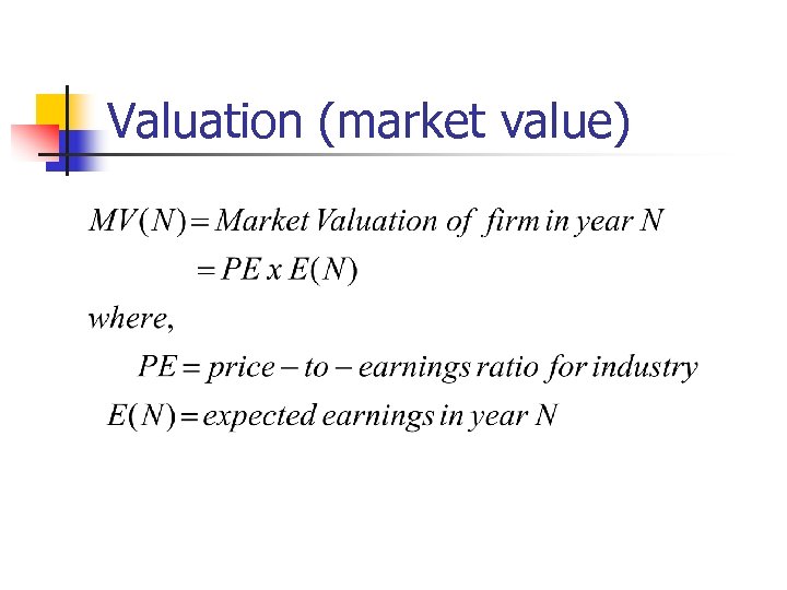 Valuation (market value) 