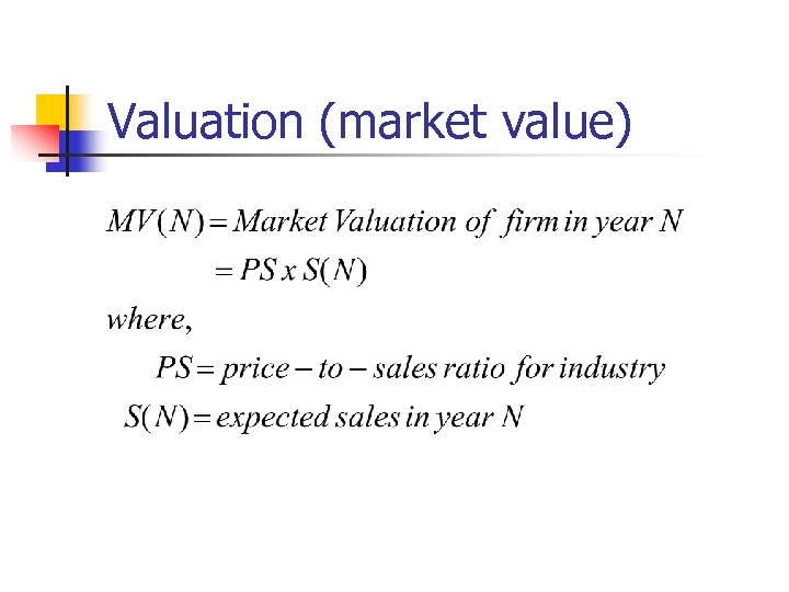 Valuation (market value) 