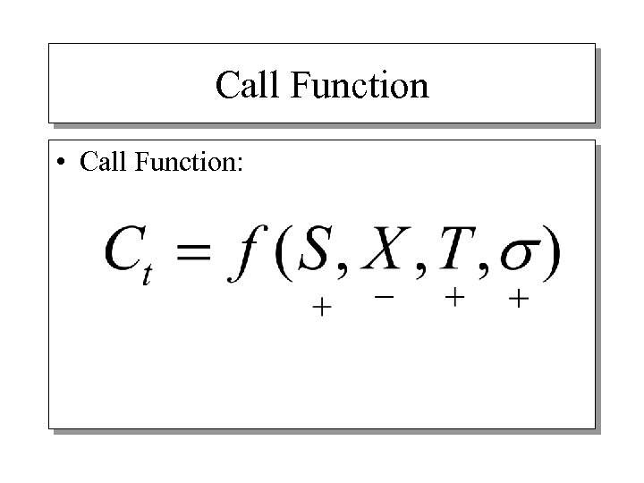 Call Function • Call Function: 