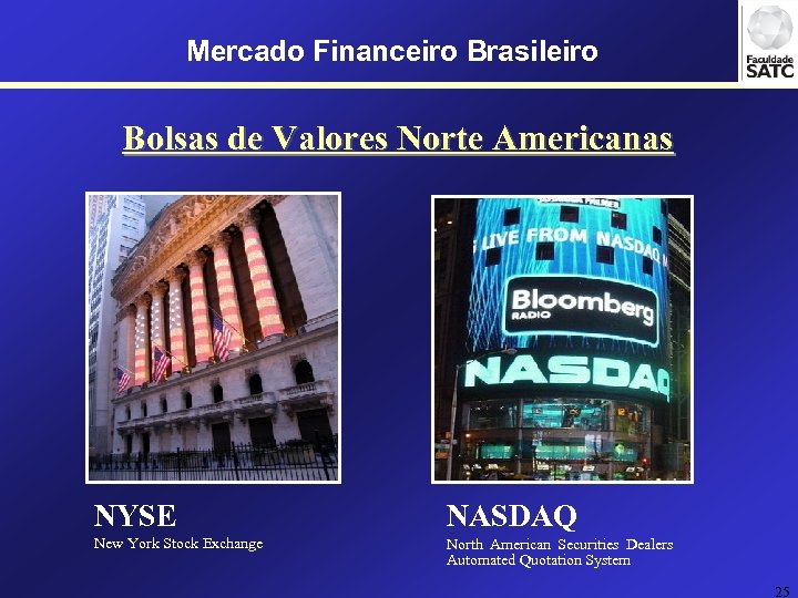 Mercado Financeiro Brasileiro Bolsas de Valores Norte Americanas NYSE NASDAQ New York Stock Exchange