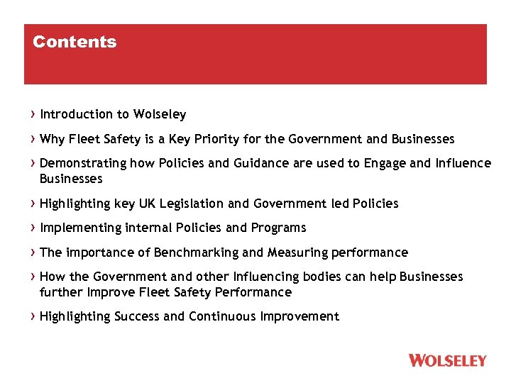 Contents › Introduction to Wolseley › Why Fleet Safety is a Key Priority for