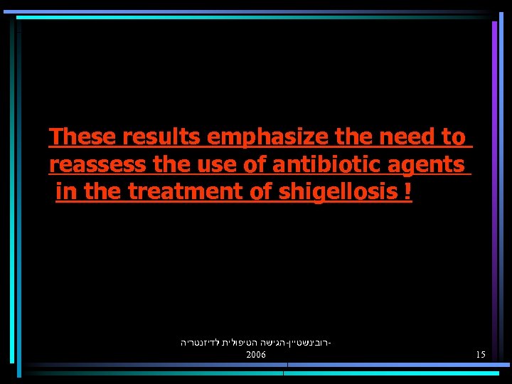 These results emphasize the need to reassess the use of antibiotic agents in the